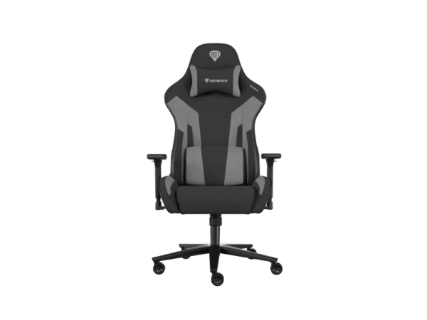 Scaun gaming Genesis Nitro 720, material Synthetic PU + Textil, reglabil pe inaltime, greutate maxima suportata 150 kg, inaltime scaun reglabil 46.5 - 53.5 cm, spatar ajustabil 135?, dimensiuni roti 60mm,  echipat cu piston cu gaz clasa 4, manere 3D, negru/gri