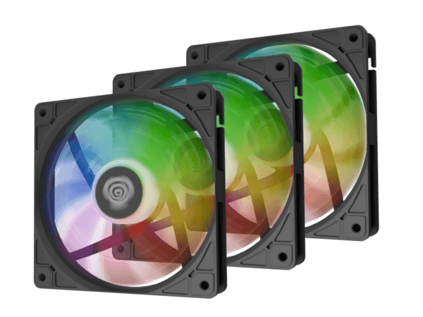 Ventilatoare GENESIS OXAL 120 ARGB NEGRU 3x120mm, 1150-1450 RPM, 42-46 CFM, 1.7 mmH2O, 3pin, 12VDC