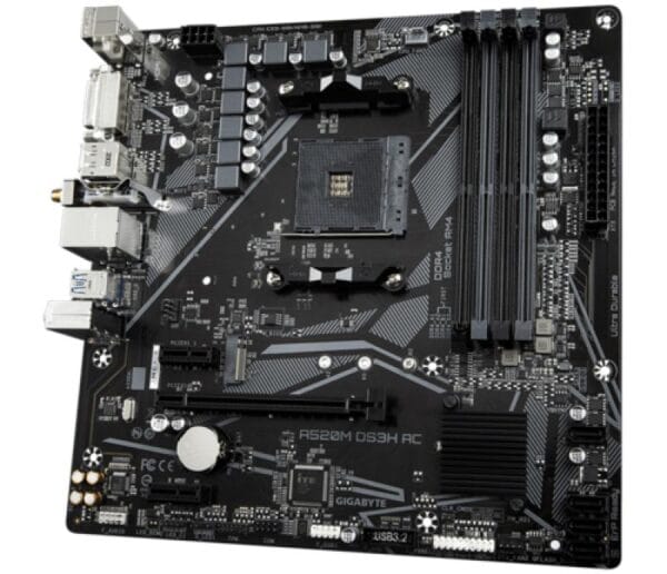 Placa de Baza GIGABYTE A520M DS3H AC AM4, 4x DDR4, 1x PCIE 3.0 x16 2x PCIE 3.0 x1, 1x M.2, 4x SATA 6GB/s, mATX - imagine 5