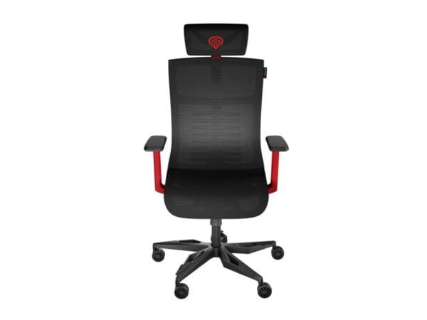 Scaun gaming Genesis Astat 700 G2, material Mesh PureFlow Plus, reglabil pe inaltime, greutate maxima suportata 120 kg, inaltime scaun reglabil 27.5 - 34.5 cm, spatar ajustabil 135?, dimensiuni roti 60mm,  echipat cu piston cu gaz clasa 4, negru/rosu - imagine 2