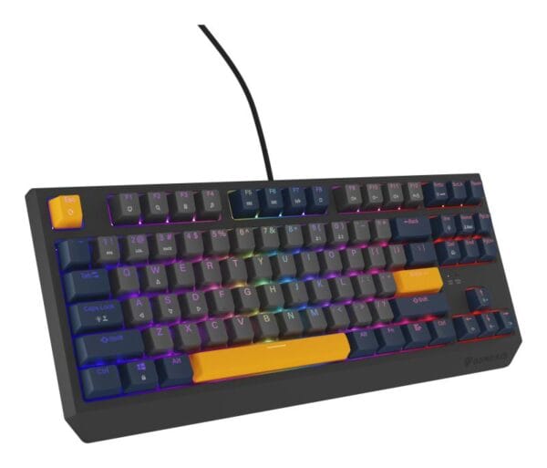 Tastatura gaming mecanica cu fir Genesis Thor 230 TKL, iluminare RGB, switch Linear, switch model Outemu Panda, numar taste 87, 11 butoane multimedia, lungime cablu 1.6m, dimensiuni 363 x 155 x 39 mm, naval blue - imagine 5