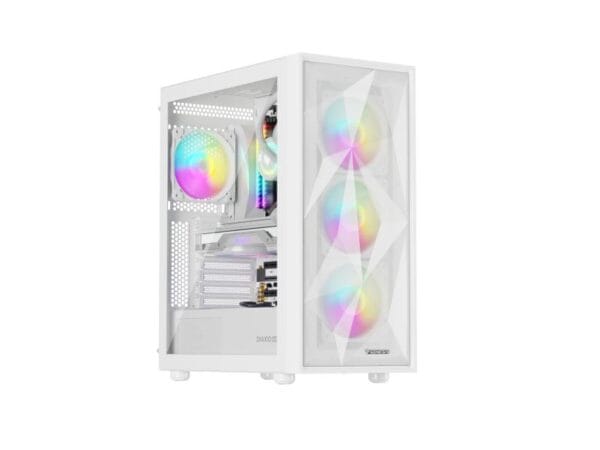 Carcasa GENESIS DIAXID 605 Mid Tower ARGB ALB, Tempered Glass, Sloturi Expansiune 7, Drive Bays: 2x3.5" 3x2.5", Ventilatoare Suportate: 8 (spate: 1x120mm, fata: 3x120mm sau 3x140mm, sus: 2x120mm sau 2x140mm, jos: 2x120mm), Ventilatoare Incluse: 4 (spate: 1x120mm, fata: 3x120mm), Format Placa De Baza - imagine 4