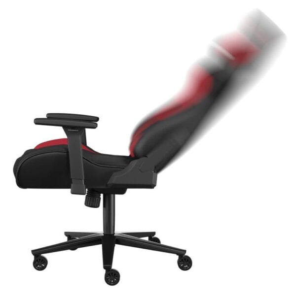 Scaun gaming Genesis Nitro 720, material Synthetic PU + Textil, reglabil pe inaltime, greutate maxima suportata 150 kg, inaltime scaun reglabil 46.5 - 53.5 cm, spatar ajustabil 135?, dimensiuni roti 60mm,  echipat cu piston cu gaz clasa 4, manere 3D, negru/rosu - imagine 3
