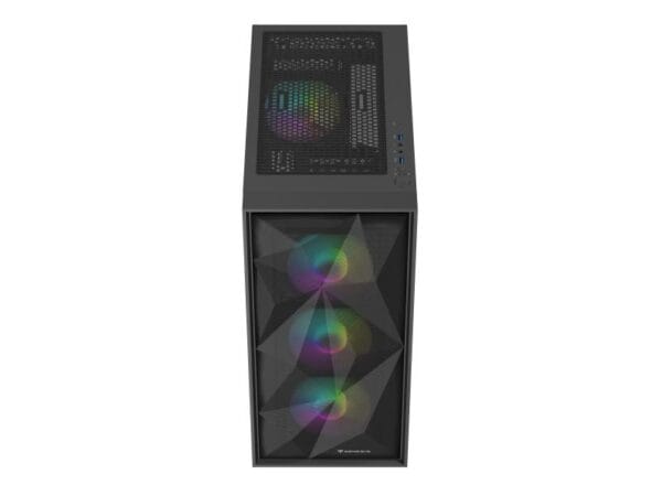 Carcasa GENESIS DIAXID 605 Mid Tower ARGB NEGRU, Tempered Glass, Sloturi Expansiune 7, Drive Bays: 2x3.5" 3x2.5", Ventilatoare Suportate: 8 (spate: 1x120mm, fata: 3x120mm sau 3x140mm, sus: 2x120mm sau 2x140mm, jos: 2x120mm), Ventilatoare Incluse: 4 (spate: 1x120mm, fata: 3x120mm), Format Placa De - imagine 10