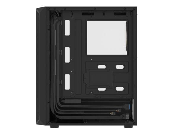 Carcasa FURY SHOBO SH4F Mid Tower RGB NEGRU, Tempered Glass, Sloturi Expansiune 7, Drive Bays: 2x3.5" 2x2.5", Ventilatoare Suportate: 8 (spate: 1x120mm, fata: 3x120mm sau 3x140mm, sus: 2x120mm sau 1x140mm, jos: 2x120mm), Ventilatoare Incluse: 4 (4x120mm), Format Placa De Baza Suportat: Mini-ITX - imagine 6