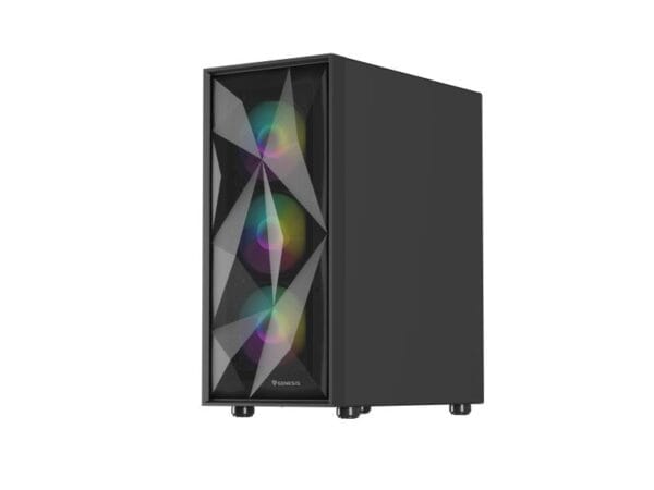 Carcasa GENESIS DIAXID 605 Mid Tower ARGB NEGRU, Tempered Glass, Sloturi Expansiune 7, Drive Bays: 2x3.5" 3x2.5", Ventilatoare Suportate: 8 (spate: 1x120mm, fata: 3x120mm sau 3x140mm, sus: 2x120mm sau 2x140mm, jos: 2x120mm), Ventilatoare Incluse: 4 (spate: 1x120mm, fata: 3x120mm), Format Placa De - imagine 8