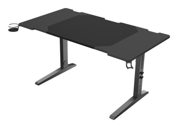 Birou gaming Genesis Holm Modular 140, material metal MDF, reglabil pe inaltime 70 - 90 cm, iluminare RGB, management cabluri, negru - imagine 2
