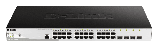 D-Link Switch DGS-1210-28P/ME, 24 porturi Gigabit PoE Base-T, 4 porturi SFP1000Mbps, Capacity 56Gbps, 19" Rackmount, WebSmart, 2*fan