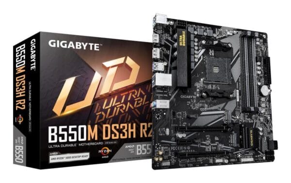 Placa de Baza GIGABYTE B550M DS3H R2 AM4, 4x DDR4, 1x DP 1x HDMI, 2x PCIE 4.0 x16 1x PCIE 3.0 x1, 2x M.2, 4x SATA 6GB/s, mATX - imagine 2