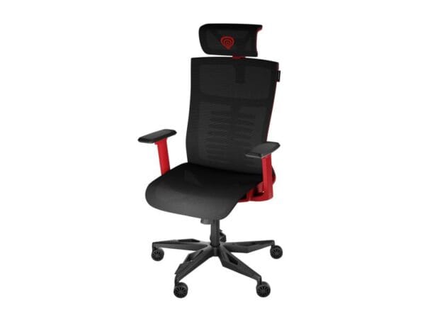 Scaun gaming Genesis Astat 700 G2, material Mesh PureFlow Plus, reglabil pe inaltime, greutate maxima suportata 120 kg, inaltime scaun reglabil 27.5 - 34.5 cm, spatar ajustabil 135?, dimensiuni roti 60mm,  echipat cu piston cu gaz clasa 4, negru/rosu - imagine 5