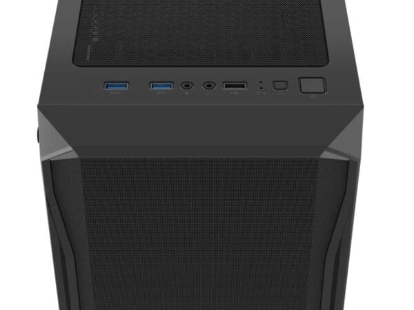 Carcasa FURY SHOBO SH4F Mid Tower NEGRU, Tempered Glass, Sloturi Expansiune 7, Drive Bays: 2x3.5" 2x2.5", Ventilatoare Suportate: 8 (spate: 1x120mm, fata: 3x120mm sau 3x140mm, sus: 2x120mm sau 1x140mm, jos: 2x120mm), Ventilatoare Incluse: 4 (4x120mm), Format Placa De Baza Suportat: Mini-ITX - imagine 5
