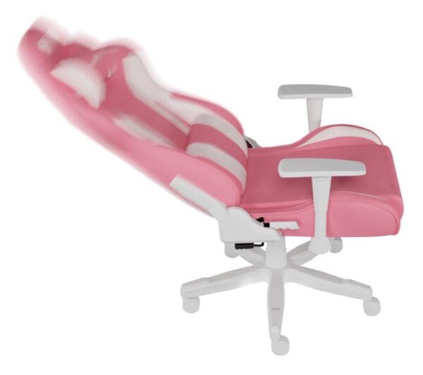 Scaun gaming Genesis Nitro 710, material piele ecologica, reglabil pe inaltime, greutate maxima suportata 150 kg, inaltime scaun reglabil 47.5 - 54.5 cm, spatar ajustabil 135?, dimensiuni roti 60mm,  echipat cu piston cu gaz clasa 4, manere 2D, roz/alb - imagine 6