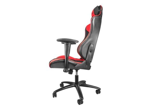 Scaun gaming Genesis Nitro 770, material piele ecologica + Textil, reglabil pe inaltime, greutate maxima suportata 150 kg, inaltime scaun reglabil 45.5 - 54.5 cm, spatar ajustabil 180?, dimensiuni roti 60mm, echipat cu piston cu gaz clasa 4, manere 2D, negru/rosu - imagine 7