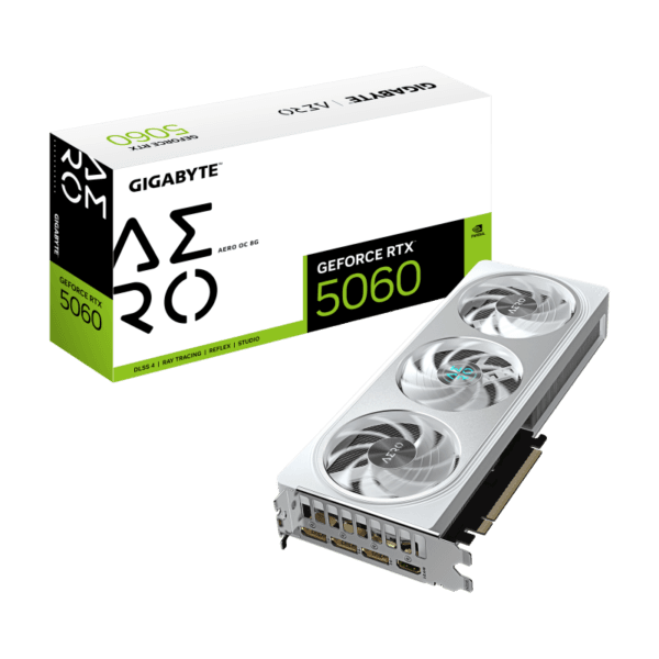 Placa Video GIGABYTE GEFORCE RTX 5060 AERO OC 8GB GDDR7 128 bit, PCIE 5.0, 3x DP 1x HDMI