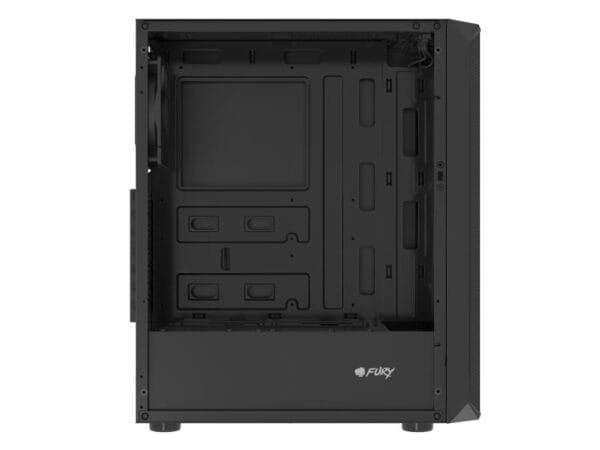 Carcasa FURY SHOBO SH4F Mid Tower NEGRU, Tempered Glass, Sloturi Expansiune 7, Drive Bays: 2x3.5" 2x2.5", Ventilatoare Suportate: 8 (spate: 1x120mm, fata: 3x120mm sau 3x140mm, sus: 2x120mm sau 1x140mm, jos: 2x120mm), Ventilatoare Incluse: 4 (4x120mm), Format Placa De Baza Suportat: Mini-ITX - imagine 10