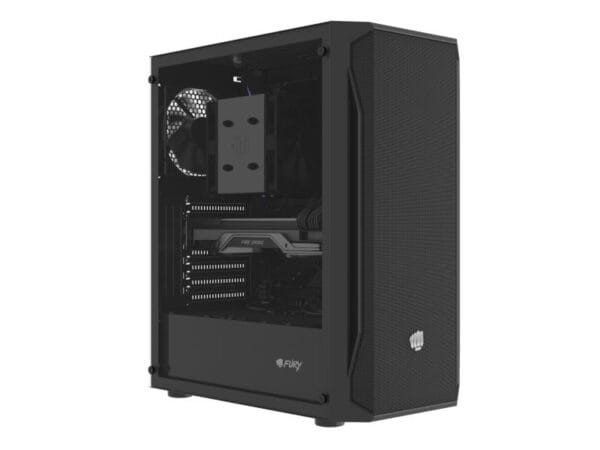 Carcasa FURY SHOBO SH4F Mid Tower NEGRU, Tempered Glass, Sloturi Expansiune 7, Drive Bays: 2x3.5" 2x2.5", Ventilatoare Suportate: 8 (spate: 1x120mm, fata: 3x120mm sau 3x140mm, sus: 2x120mm sau 1x140mm, jos: 2x120mm), Ventilatoare Incluse: 4 (4x120mm), Format Placa De Baza Suportat: Mini-ITX - imagine 8