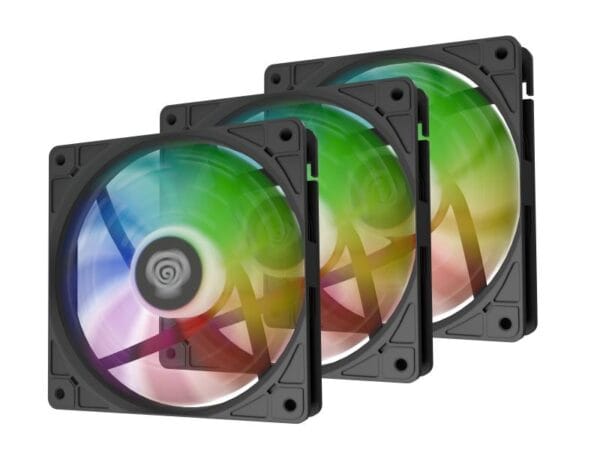 Ventilatoare GENESIS OXAL 120 ARGB NEGRU 3x120mm, 1150-1450 RPM, 42-46 CFM, 1.7 mmH2O, 3pin, 12VDC - imagine 2