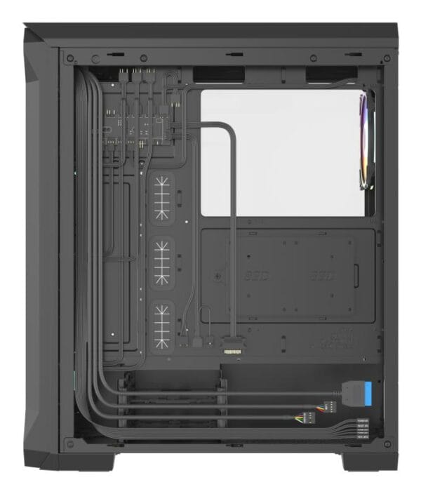 Carcasa GENESIS IRID 505 V2 Mid Tower ARGB NEGRU, Tempered Glass, Sloturi Expansiune 8, Drive Bays: 2x3.5" 7x2.5", Ventilatoare Suportate: 6 (spate: 1x120mm, fata: 3x120mm sau 2x140mm, sus: 2x120mm sau 2x140mm), Ventilatoare Incluse: 4 (4x120mm OXAL ARGB), Format Placa De Baza Suportat: Mini-ITX - imagine 8