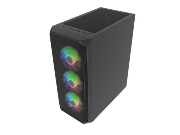 Carcasa FURY SHOBO SH4F Mid Tower RGB NEGRU, Tempered Glass, Sloturi Expansiune 7, Drive Bays: 2x3.5" 2x2.5", Ventilatoare Suportate: 8 (spate: 1x120mm, fata: 3x120mm sau 3x140mm, sus: 2x120mm sau 1x140mm, jos: 2x120mm), Ventilatoare Incluse: 4 (4x120mm), Format Placa De Baza Suportat: Mini-ITX - imagine 10